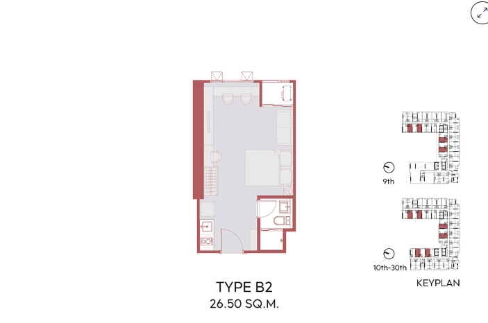 Aspire Sukhumvit-Rama 4 M04359 สตูดิโอ 26.5ตร.ม.